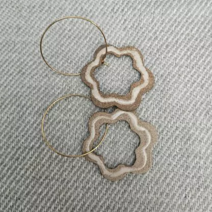 Gingerbread openwork flower earrings