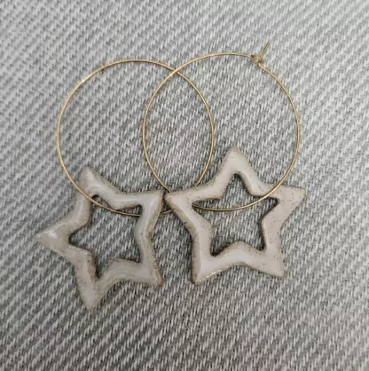 Gingerbread openwork star earrings