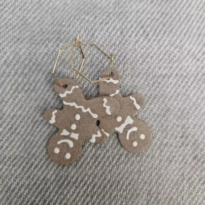 Gingerbread man earrings
