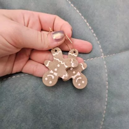 Gingerbread man earrings - Image 2