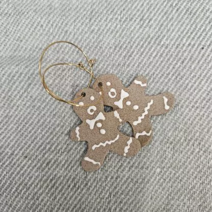 Gingerbread man earrings